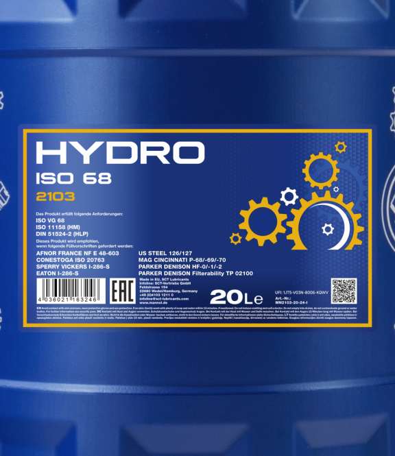 Hydrauliköl 20 Liter Mannol Hydro ISO 68 Longlife