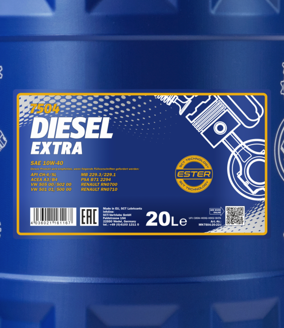 Mannol 20 Liter Diesel Extra 10W-40 Motoröl