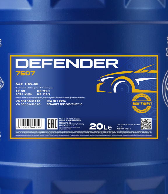 Mannol 20 Liter Defender 10W-40 Motoröl