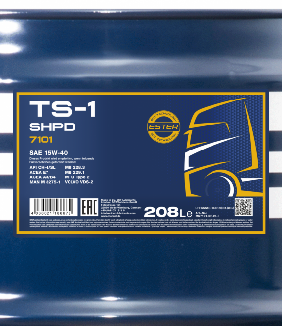 Motoröl 208 Liter TS-1 SHPD 15W-40