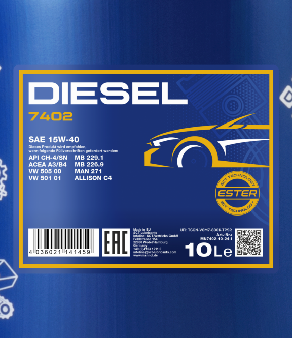 Mannol 10 Liter Diesel 15W-40 Motoröl