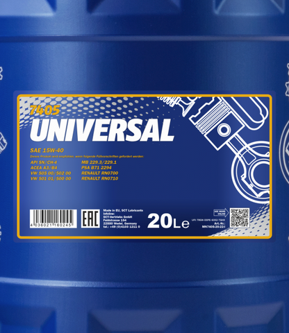 Motoröl 20 Liter Mannol Universal 15W-40