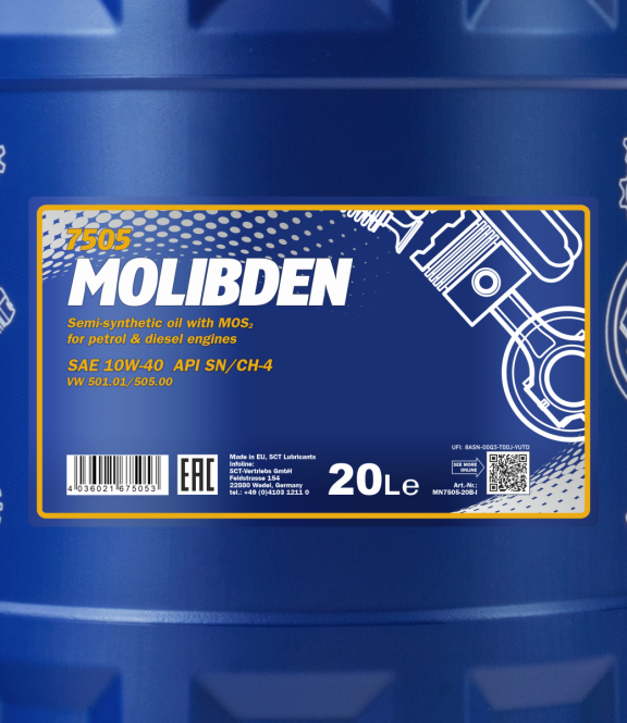 Motoröl 20 Liter Mannol Molibden 10W-40