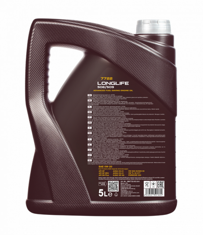 Motoröl 5 Liter Mannol 0W-20 Longlife 508/509