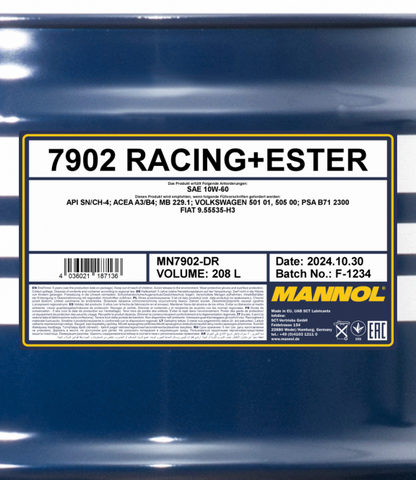 Motoröl Mannol 208 Liter Racing+Ester 10W-60