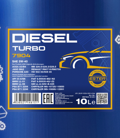 Mannol 10 Liter Diesel Turbo 5W-40 Motoröl