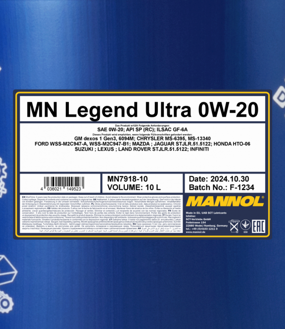 Motoröl 10 Liter Mannol Legend Ultra 0W-20