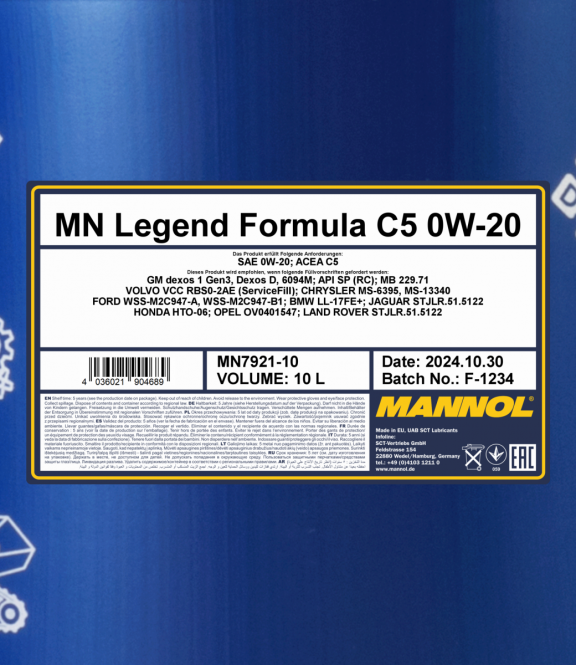 Motoröl 10 Liter Mannol Legend Formula C5 0W-20