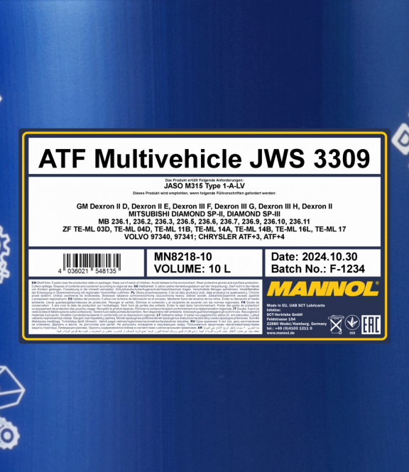 Getriebeöl 10 Liter ATF Multivehicle JWS 3309