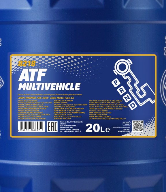 Getriebeöl 20 Liter ATF Multivehicle JWS 3309