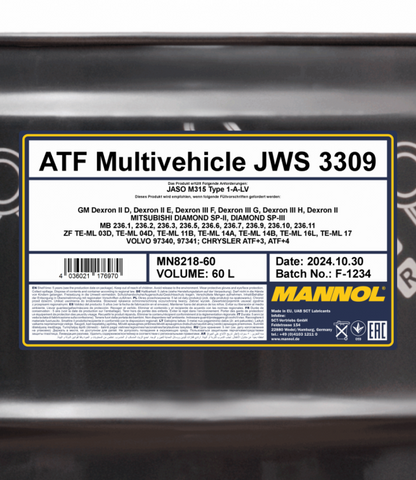 Getriebeöl 60 Liter ATF Multivehicle JWS 3309